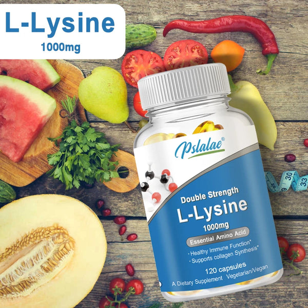 L-Lysine 1000mg: Amino Acid for Immune Function, 120 Veggie Caps