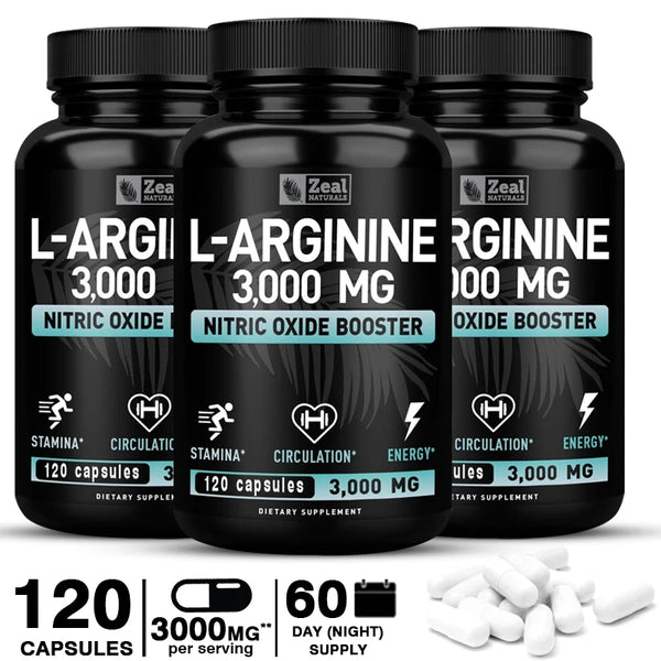 Maximum Dose L-Arginine: Nitric Oxide Supplement for Muscle & Energy