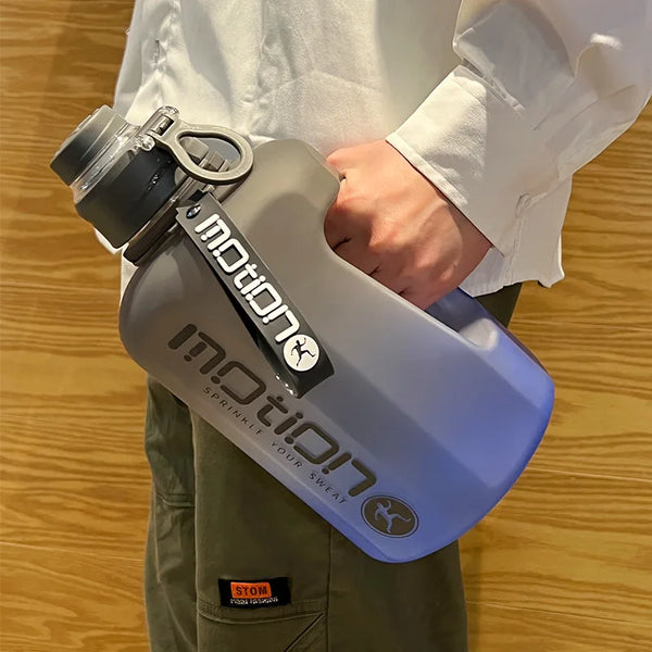 2L Gradient Sports Water Bottle: Large Capacity with Scale and Straw, Perfect for Fitness and Outdoor Use