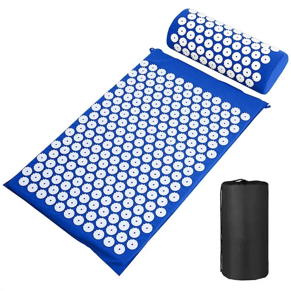 Acupressure Mat & Pillow Set: Neck, Foot, and Back Relief