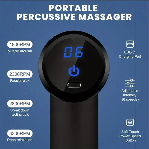 Mini Muscle Massage Gun: Portable Handheld Massager for Body Relief